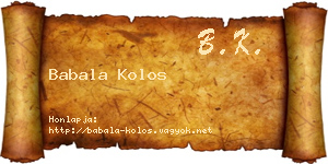 Babala Kolos névjegykártya